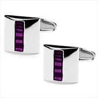 denisonboston Purple Squ Fivebar Cufflinks by