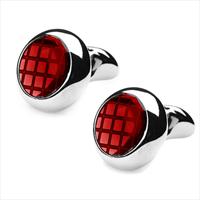 denisonboston Red Looney Linecheck Cufflinks by