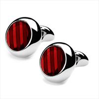 denisonboston Red Looney Stripe Cufflinks by