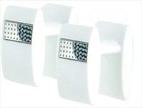 denisonboston White r2r Polished Polycarbonate Cufflinks