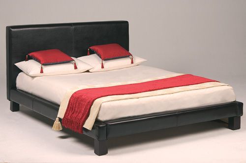 denver Dark Brown Faux Leather Bed - 5ft