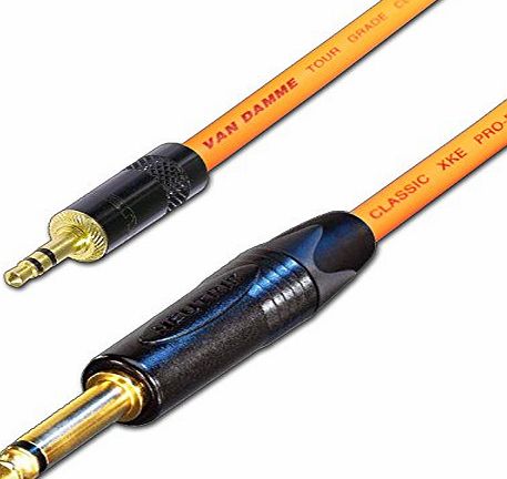 designacable 3.5mm Stereo Mini Jack to Mono 1/4`` Jack Cord - Orange - 3m