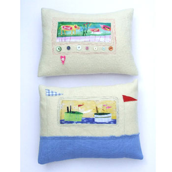 Hand Made Cushion - Friends or Sailing Design