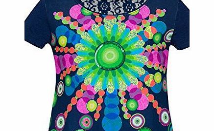 Desigual Girls Crew Neck Short Sleeve T-Shirt - Blue - Blau (Marino 5001) - 14 Years