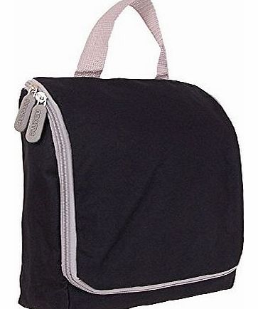 Destination Fashion Mens/Ladies Hanging Large Toiletry Wash Bag with Hook (Black/Grey Zips)