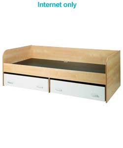 Detroit Bedstead with Cream Drawers - Frame Only