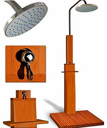 DEUBA GmbH & Co. KG. Garden shower pool showers wooden outdoor spas camping showers tropical hardwood free standing