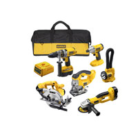 Dc6Pakbv 18v Cordless Six Piece Tool Kit   2 Batteries