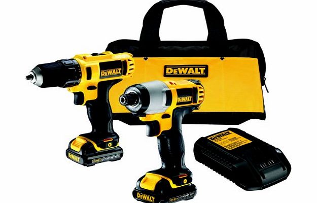 DeWalt DCK211S2 10.8V Subcompact Combo Drill Plus Impact Driver in Kitbag