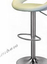 DF Sales Ltd DF Sales Lamboro Sorrento Kitchen Brushed Bar Stool, Cream