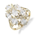 cubic zirconia 7-stone fancy oval ring