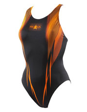 Blades Swimsuit - Black and Orange