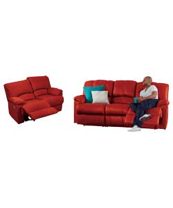 Large and Fabric Regular Recliner Sofa - Wine