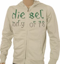 Faded Light Green Full Zip Hooded Sweatshirt