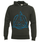 Green Hooded Sweatshirt with Blue Logo