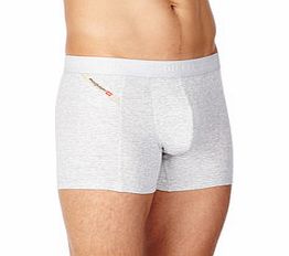 Grey cotton blend long boxer briefs