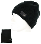 Keller Black Hat and Scarf Set