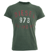 Khaki T-Shirt with Printed Design