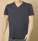 Diesel Mens Diesel Navy V-Neck Cotton T-Shirt with Large Logo on Back