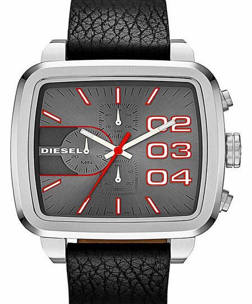 Diesel Mens Diesel Square Franchise 49Mm Black Strap