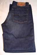 Mens Mid Blue Denim Worn Effect Button Fly Jeans 32 Leg