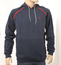 Mens Navy Drawstring Hooded Cotton Sweatshirt