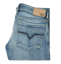 (Zathan) Light Denim Button Fly Jeans