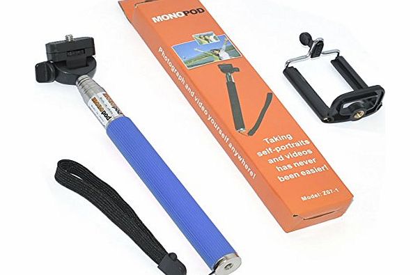 DigitalSave Extendable Selfie Stick Handheld Monopod For Samsung iPhone Nokia Mobile Phone Black Blue Pink (Black)