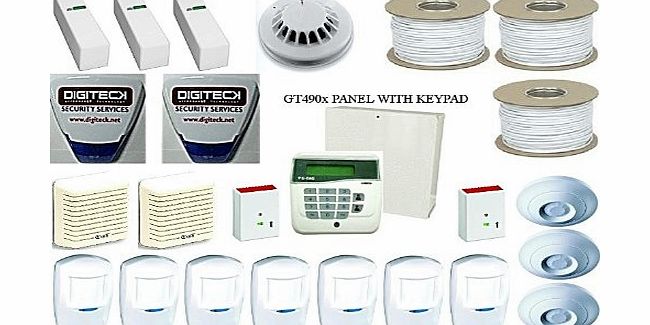 Digiteck Z7W3- COMMERCIAL 16 ZONE WIRED BURGLAR ALARM KEYPAD MOTION SENSOR PIR WITH INTEGRATED AUTODIALER SYSTEM AND STROBE SIREN BELL BOX