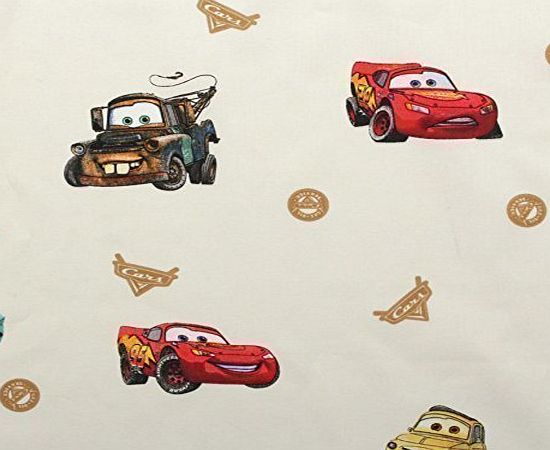 Disney Cars White - Licensed Disney Cartoon Marvel DC Looney Toons Original Childrens Comic Character 100 Cotton Curtain Bedding Fabric