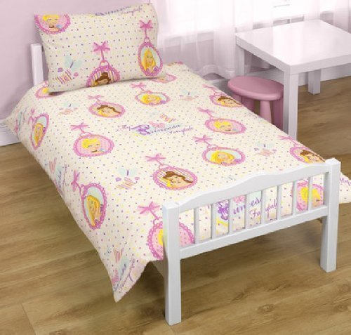  PRINCESS LOCKET DOTS JUNIOR TODDLER COT BED DUVET SET QUILT COVER BEDDING