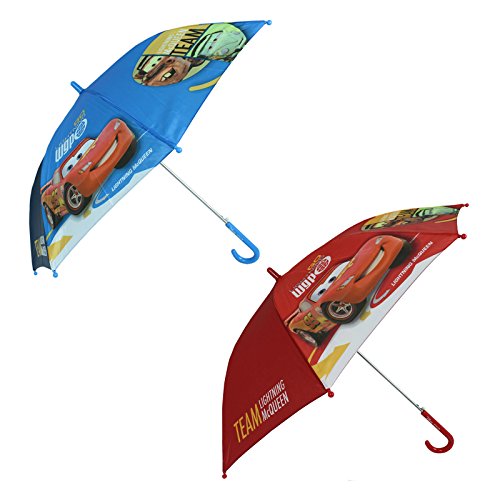 Disney Pixar Cars 2 Lightening McQueen Character Umbrella Rain Dome Brolly Boys Kids Children School Nurser