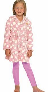 Disney Princess Girls Pink Heart Dressing Gown