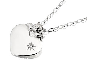 disney Silver Winnie the Pooh Diamond Heart