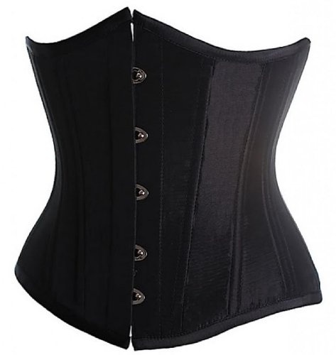 Dissa Sexy Vintage Underbust Corset Bustier With G-String,Black,S