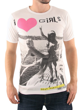 White I Love Girls T-Shirt