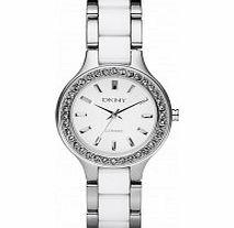 DKNY Ladies Ceramix Two Tone Watch