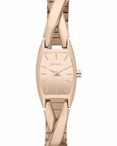 DKNY Ladies Crossover Rose Gold Tone Bracelet