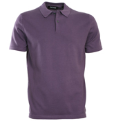 Mauve Knitted Polo Shirt