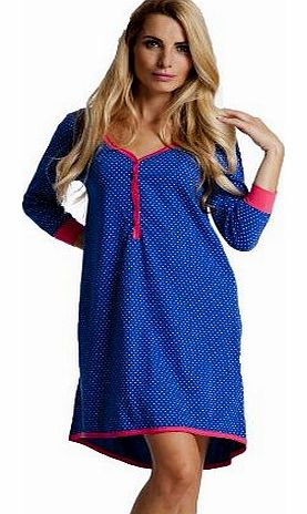 dn-nightwear Womens Maternity Night Shirt - Blue - Blue - S