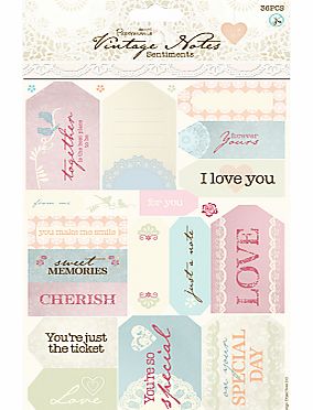 Docrafts Papermania Vintage Notes Die Cut Sentiments,