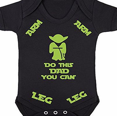 Dogsdonuts Do this Dad you can Baby Boy Girl Unisex Short Sleeve Star wars yoda Bodysuit Onesie (3-6months)