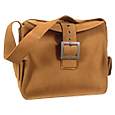 Camel Suede Buckle Tote Bag