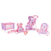 3 Wheel Toy Stroller Travel Playset