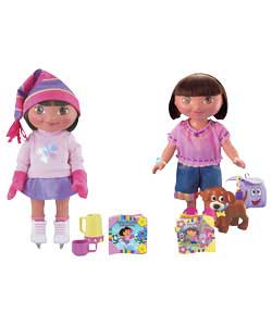 Dora Dress Up with Ice Skater Fashion