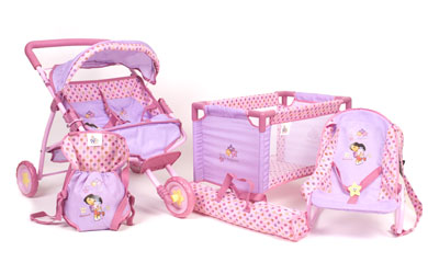 Dora the Explorer 4-in-1 Twin Stroller and Nursery Set