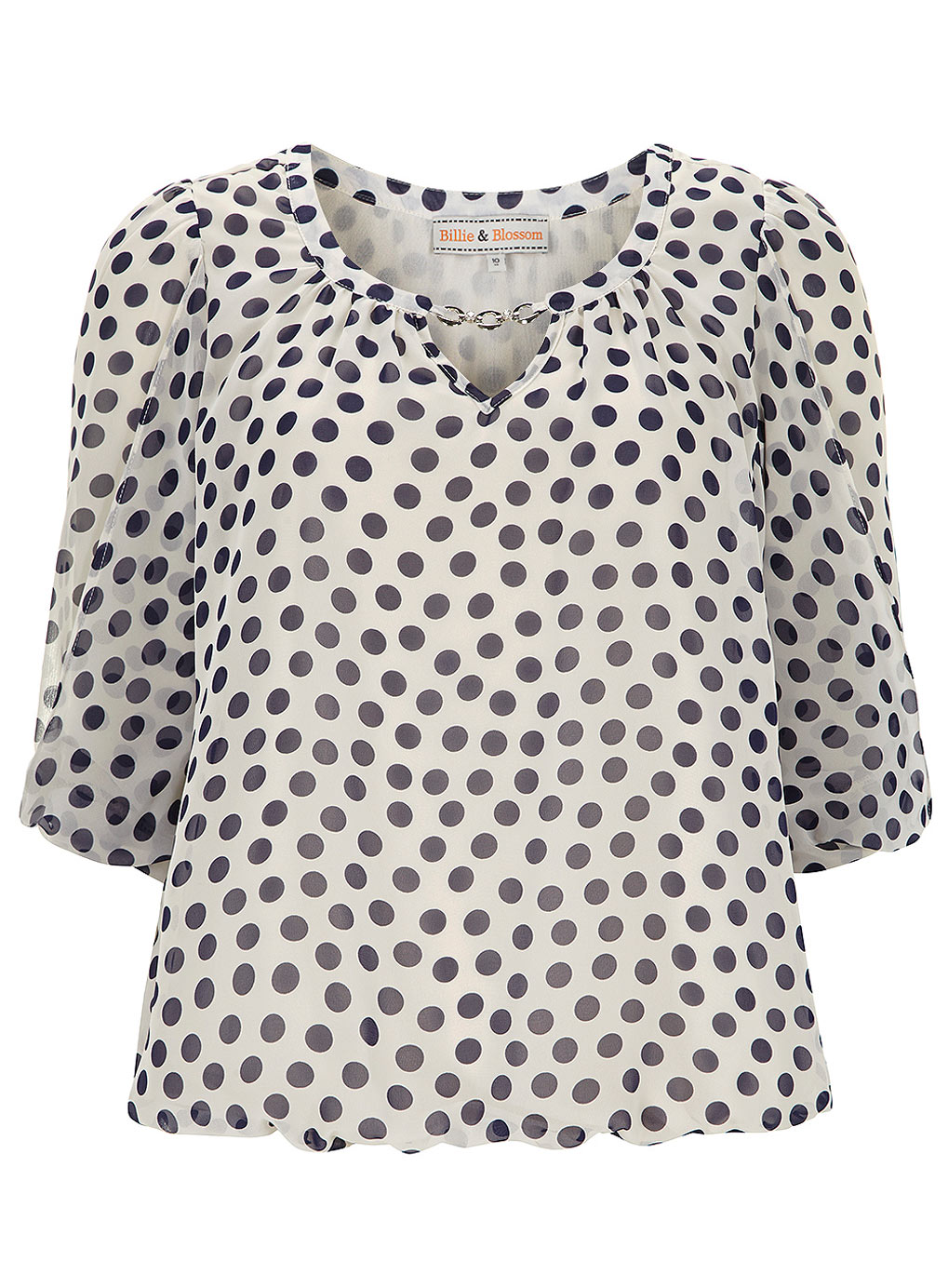 Billie and Blossom Spot gold trim blouse 12273810