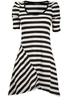 Dorothy Perkins Black and oatmeal stripe tunic