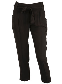 Dorothy Perkins Black belted peg leg trouserS