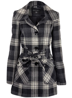 Dorothy Perkins Black/grey check coat